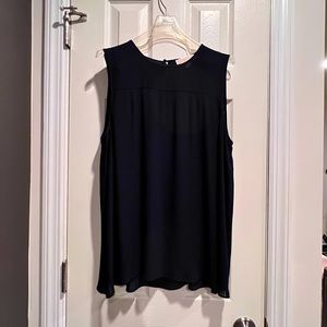 Michael Kors Sleeveless Dark Navy Blue Pleated Shell Size XL